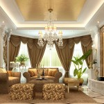 Contemporary Living Crystalist Luxurious Contemporary Living Room With Crystal Chandelier And Living Room Curtains Furnished With Sofa And Loveseat Completed With Soft Table On Soft Rug Living Room Awesome Living Room Curtains Designs