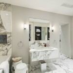 Modern Bathroom Bathroom Luxurious Modern Bathroom With White Bathroom Paint Ideas Combined With Granite Wall Design Installed With Vessel Sink Completed By Mirror And Furnished With Towel Rack Bathroom The Great Advantages Of Bathroom Paint Ideas