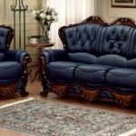 Blue Leather Carving Luxury Blue Leather Sofa With Carving Frame Idea Also Fancy Rectangular Living Room Rug Design Furniture  Going Easy To Relax On A Blue Leather Sofa 