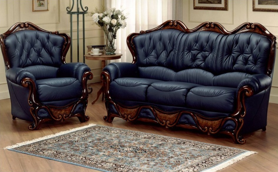 Blue Leather Carving Luxury Blue Leather Sofa With Carving Frame Idea Also Fancy Rectangular Living Room Rug Design Furniture  Going Easy To Relax On A Blue Leather Sofa 