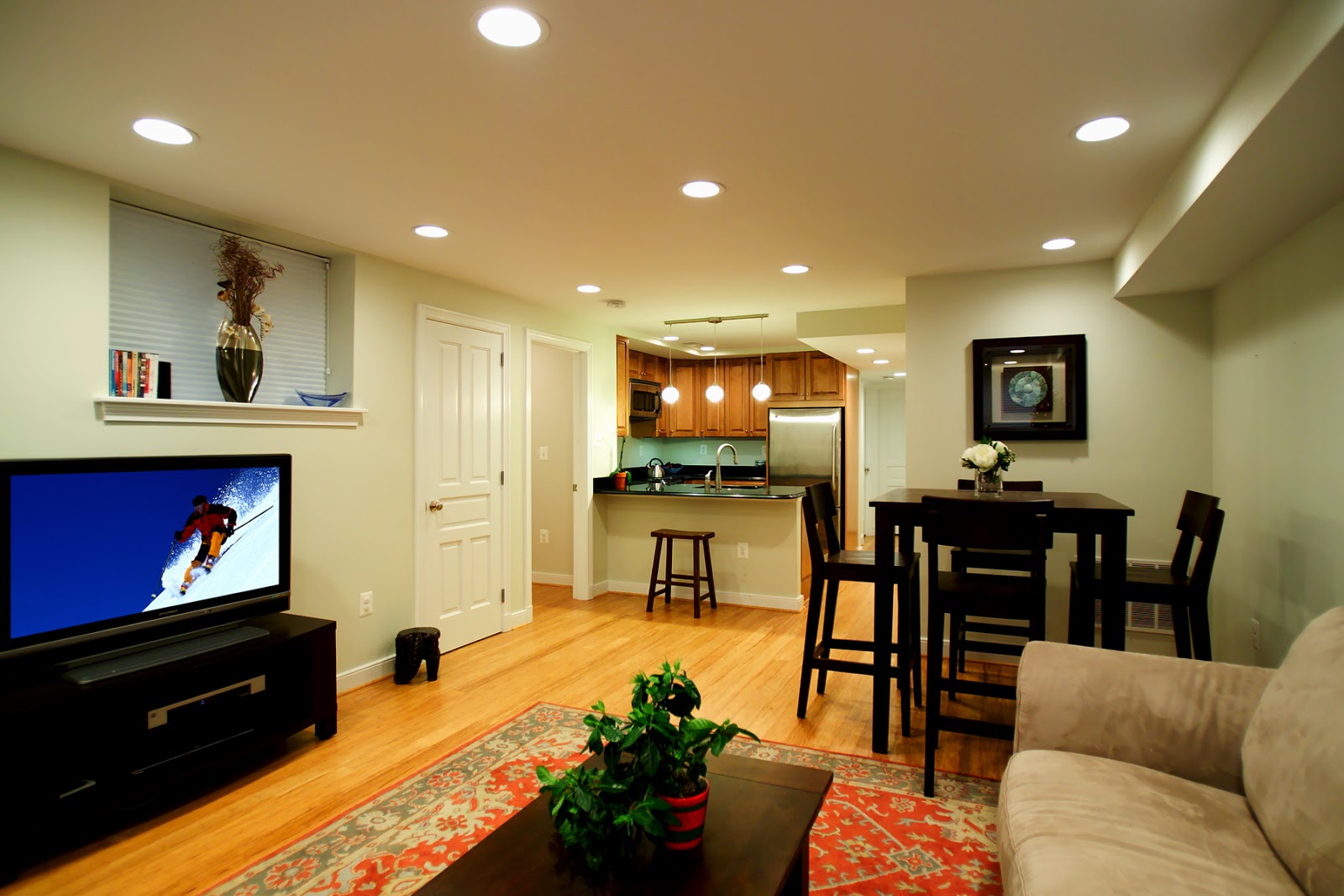 Finished Basement Traditional Magnificent Minimalist Finished Basement Ideas With Traditional Design Using Wooden Flooring And White Wall Color Ideas Basement Finished Basement Ideas With Decorative Style