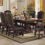 Formal Dining With Marvelous Formal Dining Room Sets With Dark Brown Wooden Table Decorated With Vase Flowers And Beverage Also Completed With Chairs On Rug Dining Room Formal Dining Room Sets For Contemporary Interiors