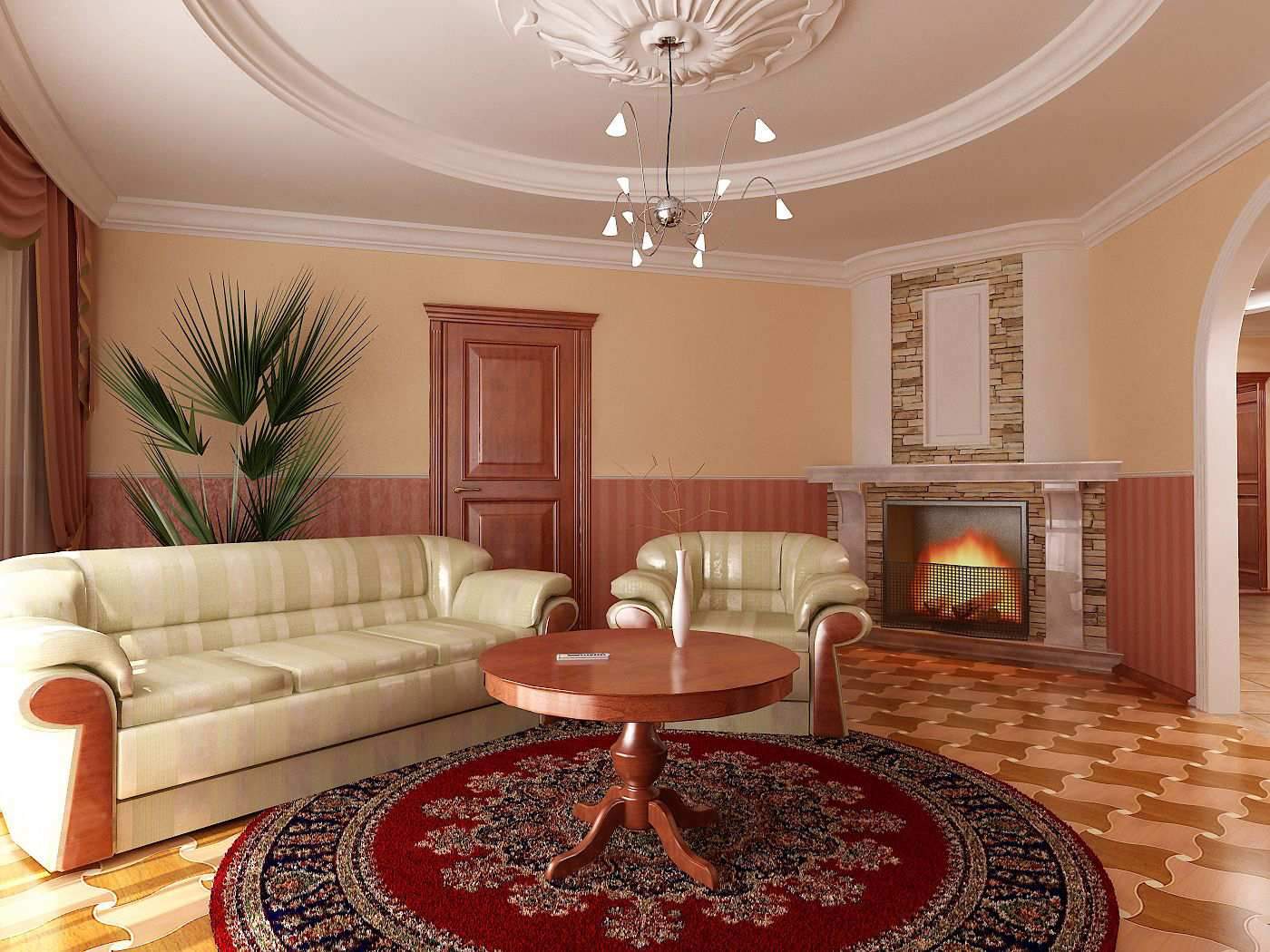 Living Room With Marvelous Living Room Paint Ideas With Fireplace Completed With Pedestal Round Table Wooden Made On Circle Rug Furnished With Sofa And Chairs Living Room Modern Living Room Paint Ideas With Color Combination