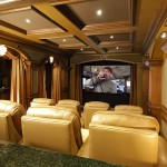 Media Room Breathtaking Marvelous Media Room Design For Breathtaking Media Room Ideas With Theater Like Seats For Eight People Flat Screened TV Behind A Curtain And Brown Painted Walls Decoration Decorative Media Room Ideas In Contemporary Design