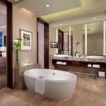 Small Master Ideas Marvelous Small Master Bathroom Remodeling Ideas With White Bathtub Completed With Decorations And Furnished With Dual Sink Coupled By Large Mirror Bathroom Chinese Bathroom Remodeling Ideas