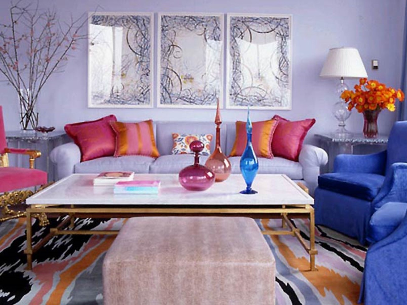 Style Area Captivating Marvelous Style Area Rug Plus Captivating Home Decorating Idea With Colorful Sofa Pillows Also Luxurious Gold Leg Coffee Table Decoration Lovely Modern Home With Stylish And Colorful Furniture