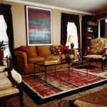 Traditional Living Brown Marvelous Traditional Living Room With Brown Sofa And Chairs Completed With Black Table On Living Room Rugs Plus Furnished With Wall Frame Decoration Living Room How To Choose Special Living Room Rugs