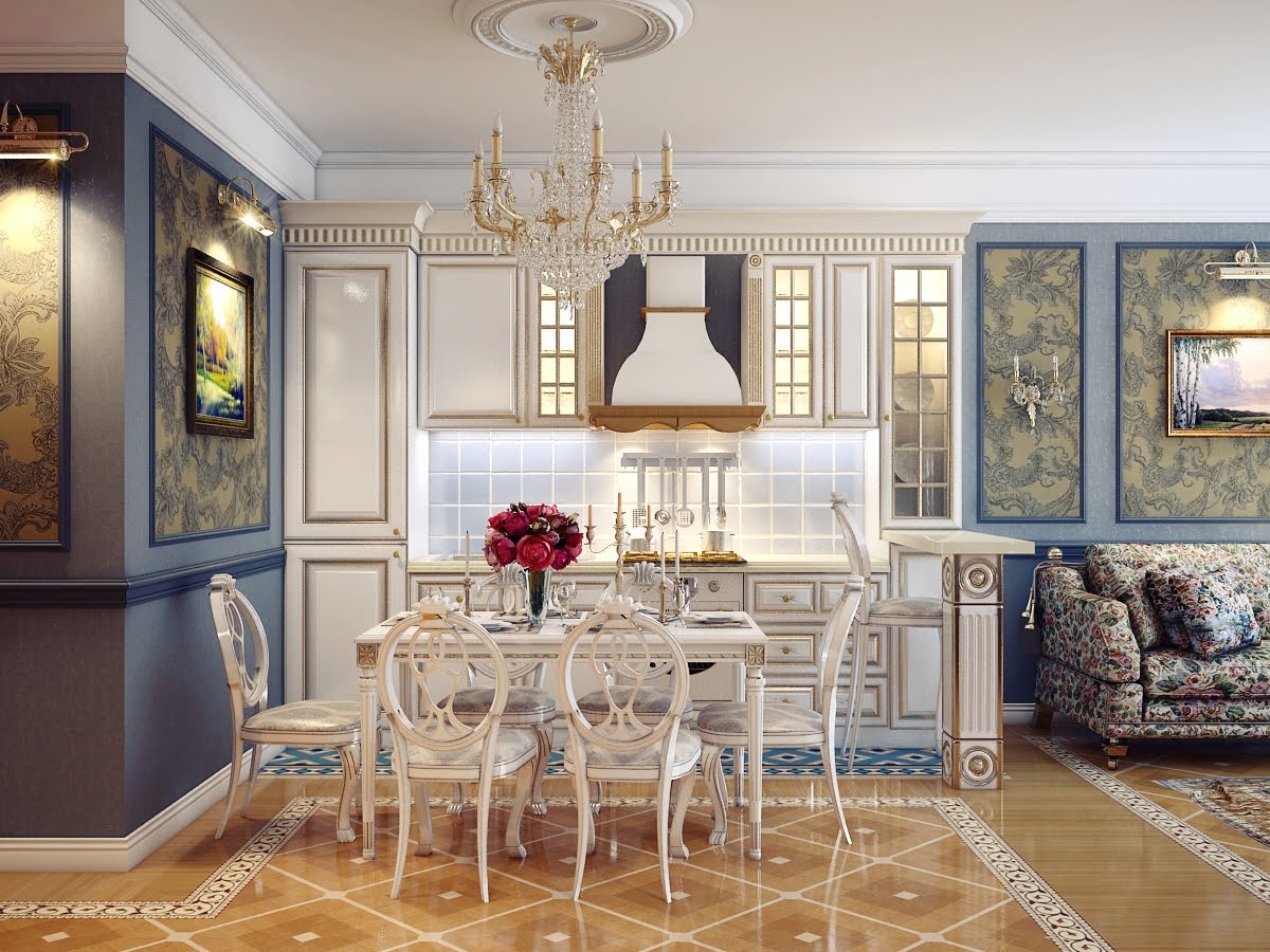 White And Color Marvelous White And Blue Room Color Combined With Crystal Dining Room Chandeliers Completed With White Furniture Of Table And Chairs Dining Room The Beauty Dining Room Chandeliers
