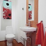 Red And Decorating Masculine Red And White Bathroom Decorating Ideas For Men With Simple White Toilet Design And White Sink Basin Idea Also Fresh Red Ceramic Flooring Designs Plus Red Towel Bathroom The Most Comfortable Bathroom Decorating Ideas