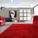 Modern Living Density Mesmerizing Modern Living Room With Density Living Room Rugs In Red Color Furnished With Chairs And White Table Also Completed With Flooring Stand Lamp Living Room How To Choose Special Living Room Rugs