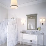 Bathroom Interior Contemporary Minimalist Bathroom Interior Decorated With Contemporary Bathroom Vanity In White And Traditional Bathroom Pendant Lighting Bathroom Bathroom Pendant Lighting Fixtures With A Controllable Light Intensity With Your Shades