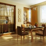 Dining Table Rattan Minimalist Dining Table Decor With Rattan Fruits Basket Feat Innovative Chandelier And Brown Upholstered Chairs Dining Room  Beautiful Dining Table Decors That Can Increase Your Appetite 