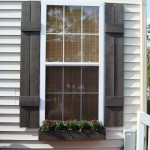 Teak Material Window Minimalist Teak Material For Exterior Window Shutters Beside Classic Window On White Wall Exterior Exterior Window Shutters With Maximum Functional Features