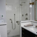 Bathroom Present Mirror Modern Bathroom Present Vanity Plus Mirror Combined With Cubical Shower Designed With Tile Floor  Bathroom  Attractive And Safe Floor Tiles For Shower 