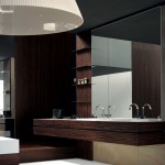Bathroom Vanities Material Modern Bathroom Vanities Using Wooden Material And Large Wall Mirror Design Completed With Stylish Faucet Design Ideas Bathroom Modern Bathroom Vanities As Amusing Interior For Futuristic Home