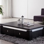 Black Coffee Double Modern Black Coffee Table With Double Drawers Feat Cool Living Room Rug Design Plus Big Indoor Container Tree Furniture  Teasing Your Friends Through Breathtaking Modern Coffee Tables 