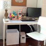 Bright Swivel Diy Modern Bright Swivel Chair And DIY Office Desk Plus Cute Lamp Shade At IKEA Home Interior Image Office DIY Office Desk For More Personalized Room Settings