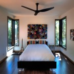 Ceiling Fans Interior Modern Ceiling Fans In Bedroom Interior Decorated With Tropical Minimalist Style Using Wooden Flooring And White Bedding Modern Ceiling Fans In Contemporary Style