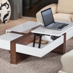 Coffee Table Top Modern Coffee Table With Lift Top Laptop Desk Idea And Cozy Area Rug Also White Leather Sofa Design Furniture  Teasing Your Friends Through Breathtaking Modern Coffee Tables 