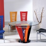 Dining Room Colorful Modern Dining Room Chairs With Colorful Design Ideas Completed With Round Glass Dining Table Decor For Inspiration Dining Room Modern Dining Room For Modern Lifestyle And Living
