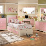 Kids Bedroom With Modern Kids Bedroom Furniture Sets With Charming Colorful Design Bedroom For Girls And Laminate Flooring And Fur Rug Kids Design Also Flower Decoration Bed Cover Kids Bedroom Design Ideas Bedroom Kids Bedroom Sets: Combining The Color Ideas