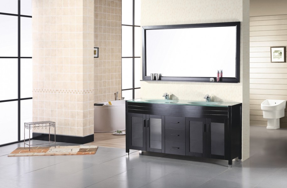 Large Wall Bathroom Modern Large Wall Mirror For Bathroom Vanity Feat Cool Black Cabinets Design Plus Rectangular Rug Idea House Designs  Maximize Your Reflection On A Large Wall Mirror 