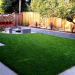 Lawn And Storage Modern Lawn And Outdoor Firewood Storage Feat Concrete Benches Surrounding Fire Pit In Small Backyard Idea Garden  Stealing Garden Look With Small Backyard Ideas 