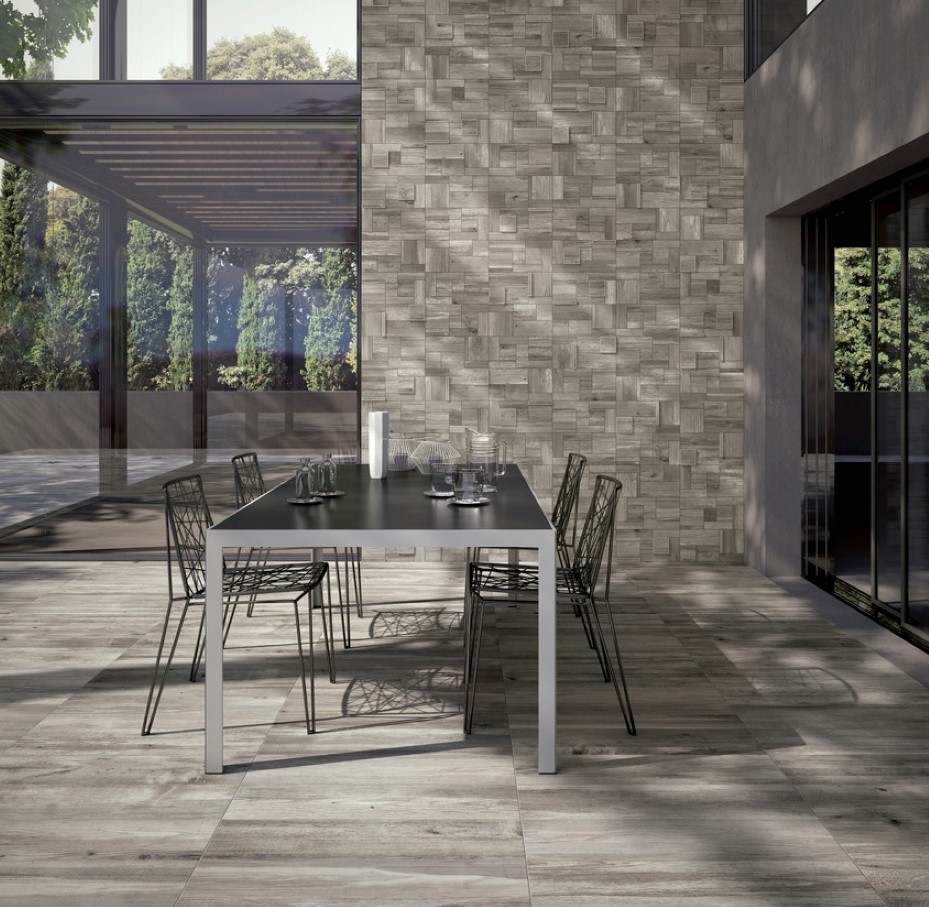 Outdoor Dining Wrought Modern Outdoor Dining Set With Wrought Iron Chairs And Rectangle Table Idea Feat Beautiful Gray Hardwood Floor House Designs  Various Helpful Design Of Grey Hardwood Floors 