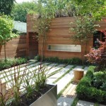 Small Backyard Fence Modern Small Backyard With Wooden Fence Idea Plus Neat Grasses And Raised Garden Feat Water Feature Garden  Stealing Garden Look With Small Backyard Ideas 