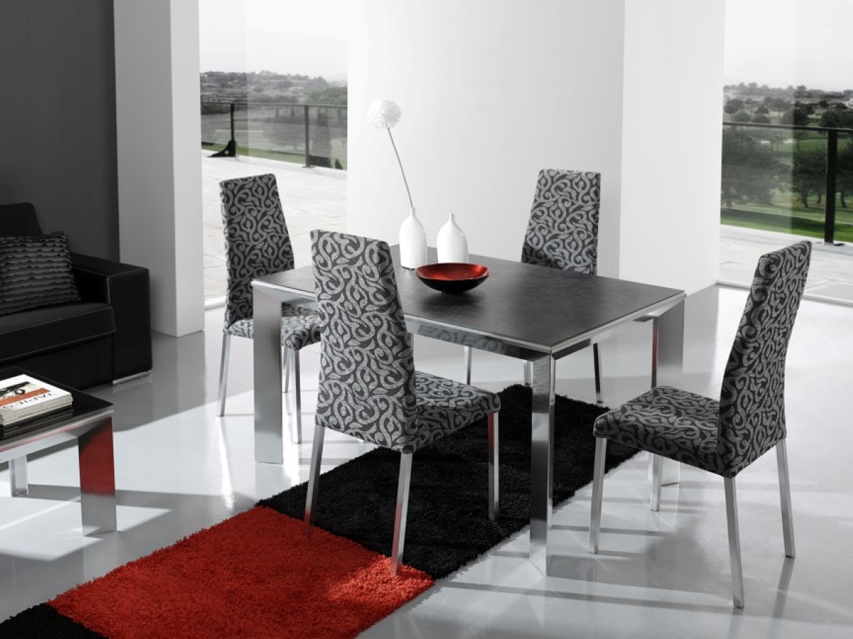 Upholstered Dining Luxury Modern Upholstered Dining Chairs And Luxury Runner Area Rug Feat Rectangle Table Design  Beautiful Upholstered Chairs To Renew Dining Room Atmosphere 