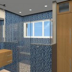 Wall Mounted And Modern Wall Mounted Sink Cabinets And Stunning Blue Shower Mosaic Tile Idea Plus Sliding Glass Window Bathroom  Elegant Bathroom With Shower Tiles 
