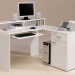 White Desk Unit Modern White Desk Plus One Unit Monitor Between Speaker And Printer Above Storage Furniture Perfect Modern White Desk Application For Home Office
