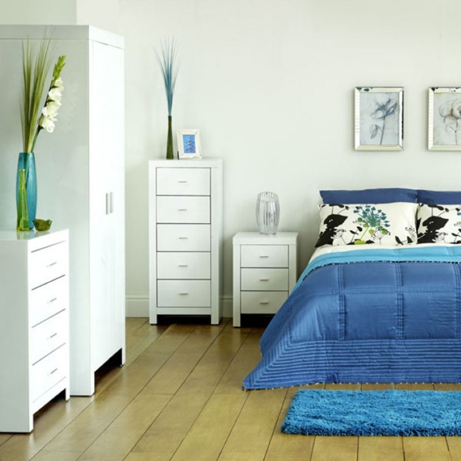 Bedside Cabinets Blue Narrow Bedside Cabinets And Trendy Blue Bedroom With Fur Rug Idea Feat Modern Bedding Set Design Bedroom 10 Fresh Blue Bedroom Ideas With Fantastic Color Schemes