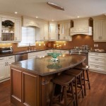 Hardwood Floor With Natural Hardwood Floor And Island With Stools Design Feat White Window Blind In Compact Country Kitchen Idea Kitchen Updating Contemporary Kitchen With Lovable Country Ideas