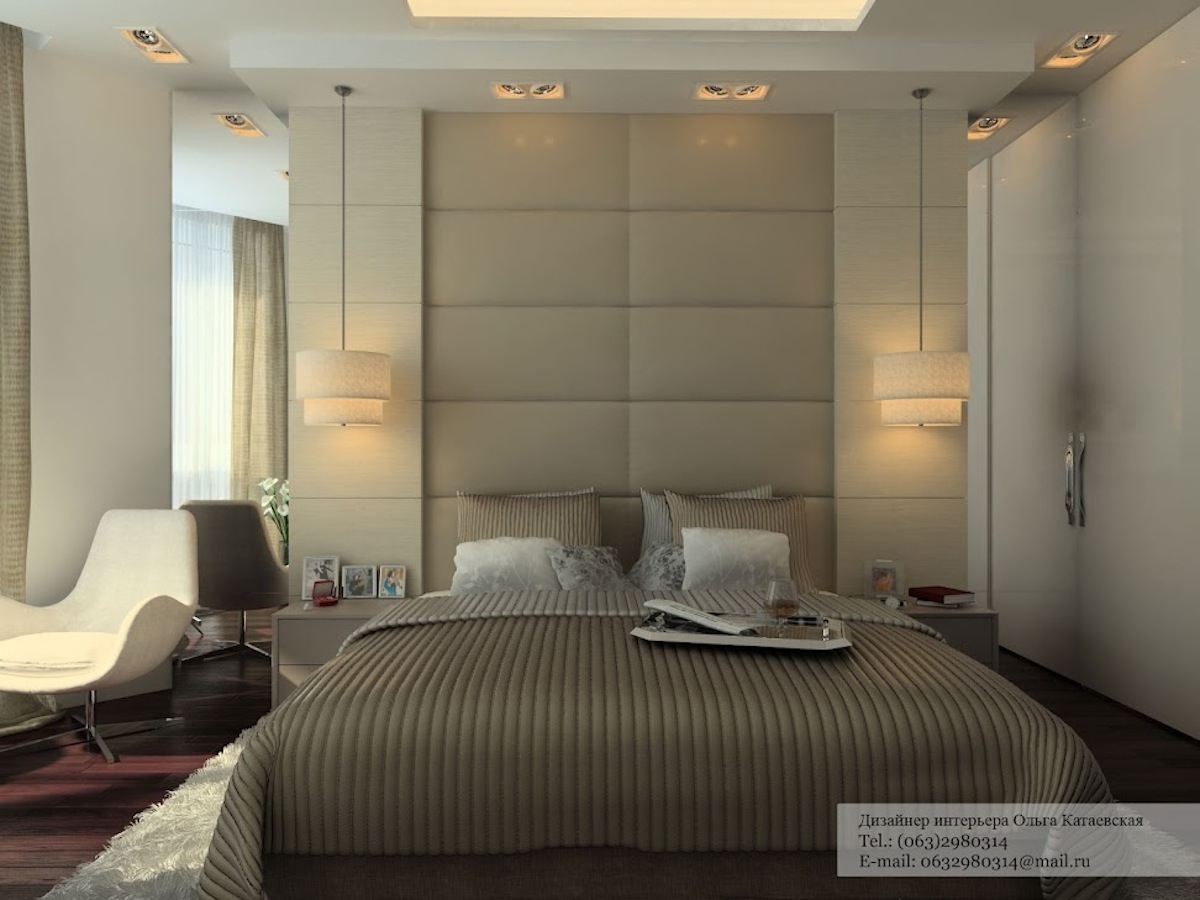 Bedroom Design Pendant Neutral Bedroom Design With Twin Pendant Lamp Shades And White Lounge Chair In The Corner Architecture Luxury Small Home Design With Creative Decoration Layouts