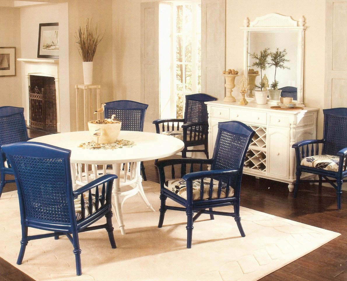 Cream Room Vanity Neutral Cream Room Shows White Vanity Table Also Round Dining Table Plus Blue Rattan Dining Chairs Decoration Dining Room Cozy Rattan Dining Chairs For Classic Dining Room