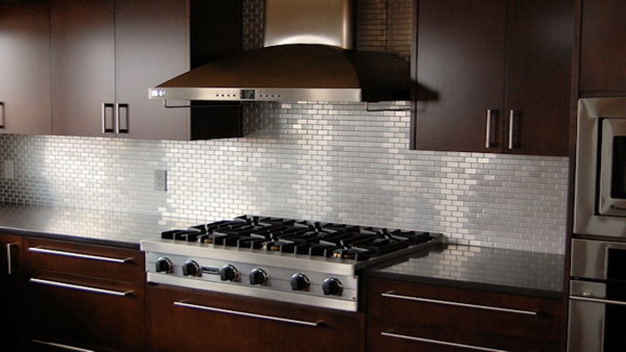 Gas Stove Stove Nice Gas Stove Under Tubular Stove Closed Small Tile Size Kitchen Backsplash Ideas And Old Brown Cabinets Color Plus Modern Oven Kitchen Nice-Looking Kitchen Backsplash Ideas With Metal And Wood