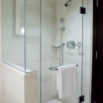 Glass Shower Narrow Nice Glass Shower Enclosure For Narrow Space Paired With Stainless Steel Appliances Also White Ceiling Recessed Lighting Interior Design  Awesome Decorations Of Glass Shower Enclosures 