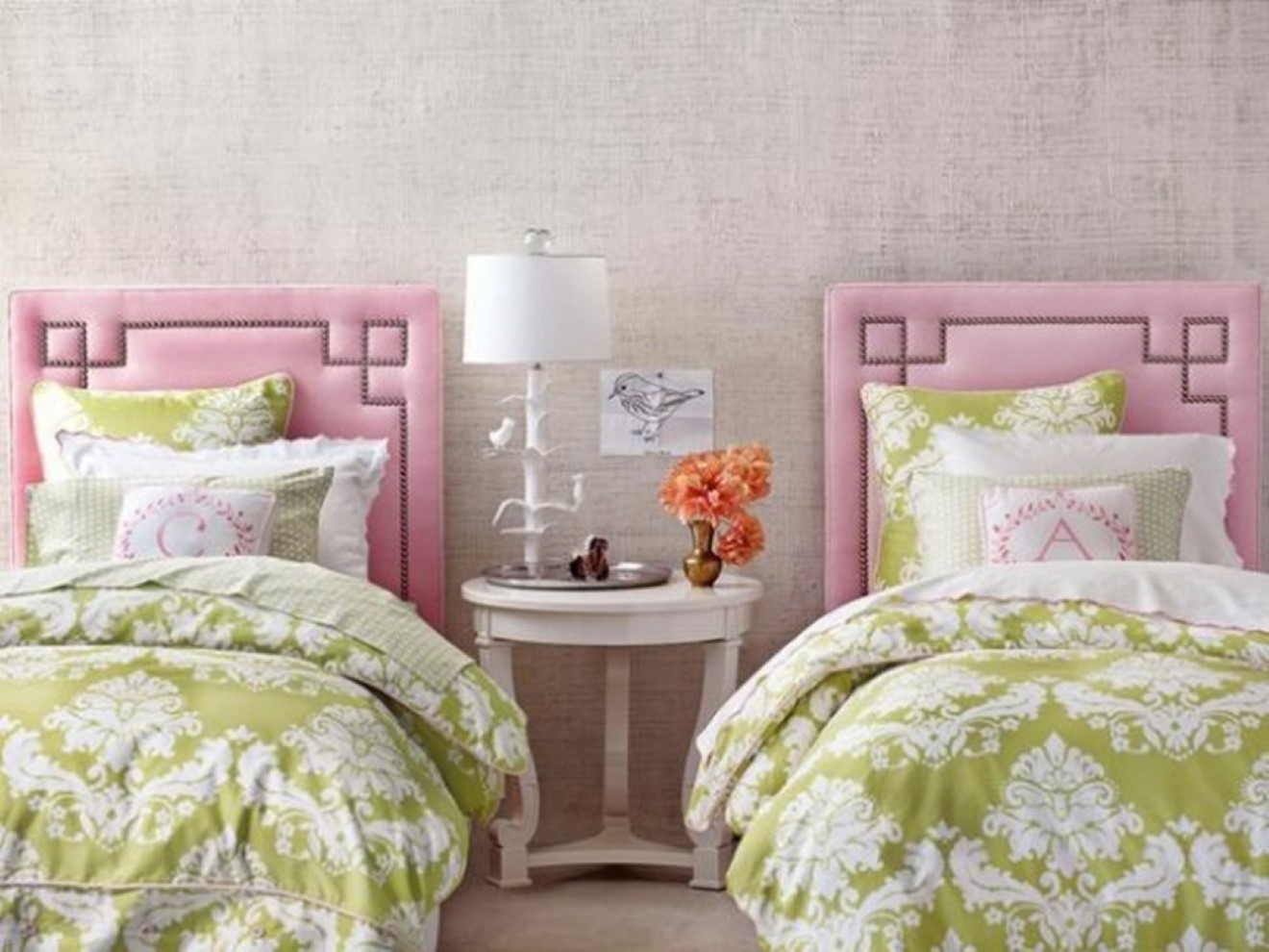 Pink Padded With Nice Pink Padded Headboard Feats With Fresh Deluxe Bedding In Unpretentious Twin Bedroom Sets Bedroom Creative Twin Bedroom Sets Ideas That Overflow With Style