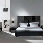 Black White With Original Black White Bedroom Design With High Headboard Bed Design And Small Table Lamp Shades For Bedroom Lighting Bedroom 23 Marvelous Black And White Bedroom Design Full Of Personality