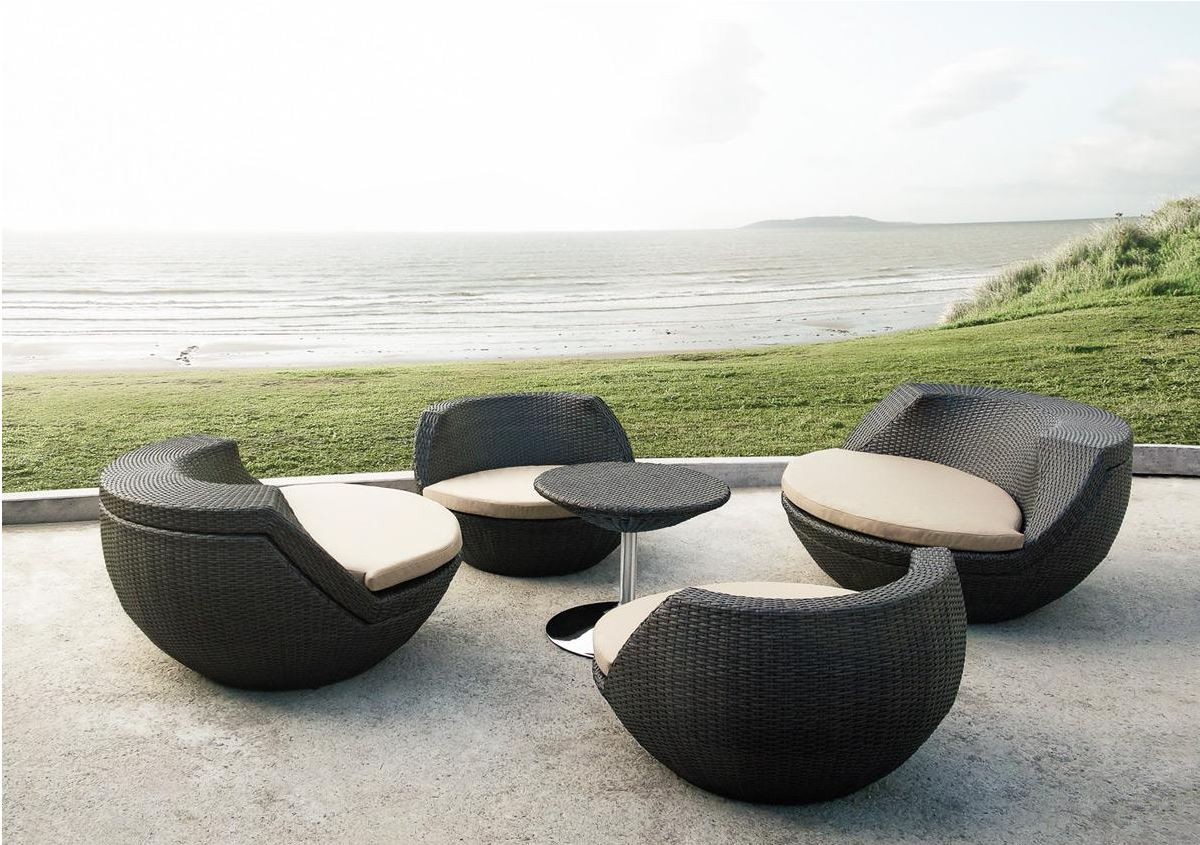 Living Space Small Outdoor Living Space Featured Unusual Small Coffee Table Design And Ultra Modern Curved Wicker Furniture Chairs Set Furniture  Terrific Small Coffee Table For Living Room 