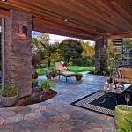 Living Spaces Backpatio Outdoor Living Spaces Ideas For Back Patio With Floor Made Of Stones Chairs Coffee Table Carpet And Fish Pond Outdoor Charming Outdoor Living Spaces For Your Modern Dwelling
