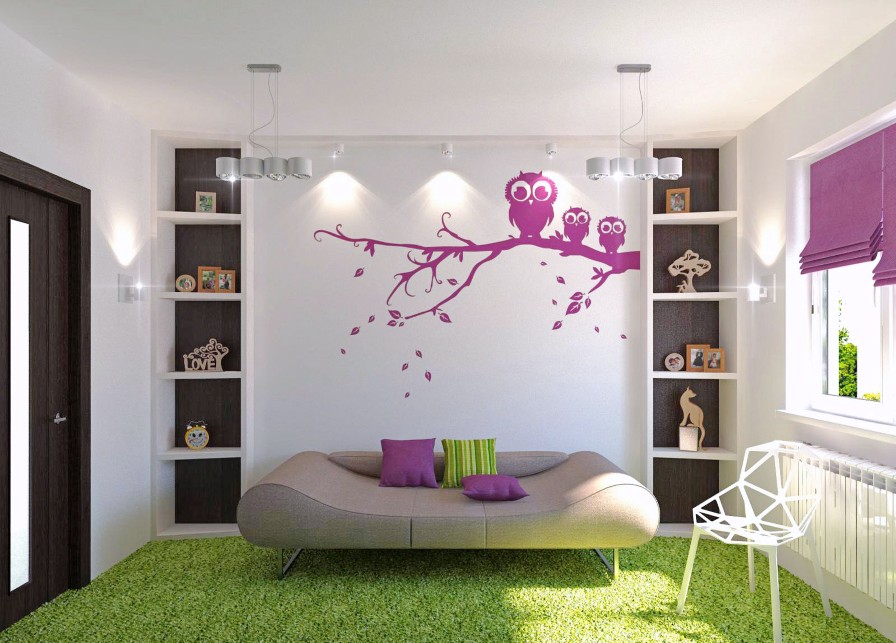 Wallpaper Embellished Paired Owl Wallpaper Embellished Teenage Bedroom Paired With Useful Shelves Sofa Best And Stylish Chair Interior Design  The Most Alluring Room Ideas For Teenager 
