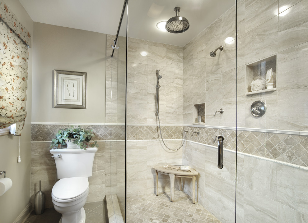 Frame Above Combined Picture Frame Above Modern Closet Combined With Glass Cubical Shower Designed With Awesome Tile Floor  Bathroom  Attractive And Safe Floor Tiles For Shower 