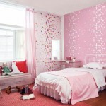 Dot Wallpaper Girl Polka Dot Wallpaper Also Pretty Girl Bedroom Furniture With White Metal Frame Bed Plus Small Window Bench Also Plush Red Area Rug Bedroom Girl Bedroom Decoration Ideas Added With Simple Furniture
