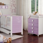 Purple White Changing Portable Purple White Crib And Changing Pad Furniture In Sweet Modern Baby Nursery With Laminate Floor Kids Room Various Baby Nursery Furniture For Wonderful Baby Room