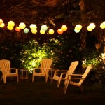 Rice Paper Patio Pretty Rice Paper Lantern For Patio Lighting Idea Feat Cozy Lawn Chairs And Tiny Side Table Design Decoration  Glowing In Glimmery With Patio Lighting Ideas 
