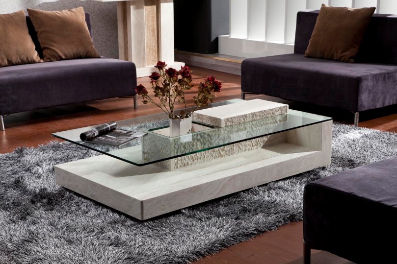 Living Room Feat Purple Living Room Chair Sets Feat Luxurious Indoor Area Rug Design And Stylish Stone Coffee Table With Glass Top Living Room  Owning Long Lasting Living Room Beauty From Captivating Stone Coffee Table 