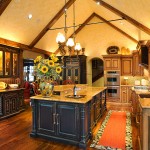 Kitchen Design Ligting Remarkable Kitchen Design With Interesting Lighting And Country Kitchen Cabinets Plus Big Counter On Wooden Floor And Pretty Runner Motive Kitchen Ideas For The Affordable Yet Chic Country Kitchen Cabinets