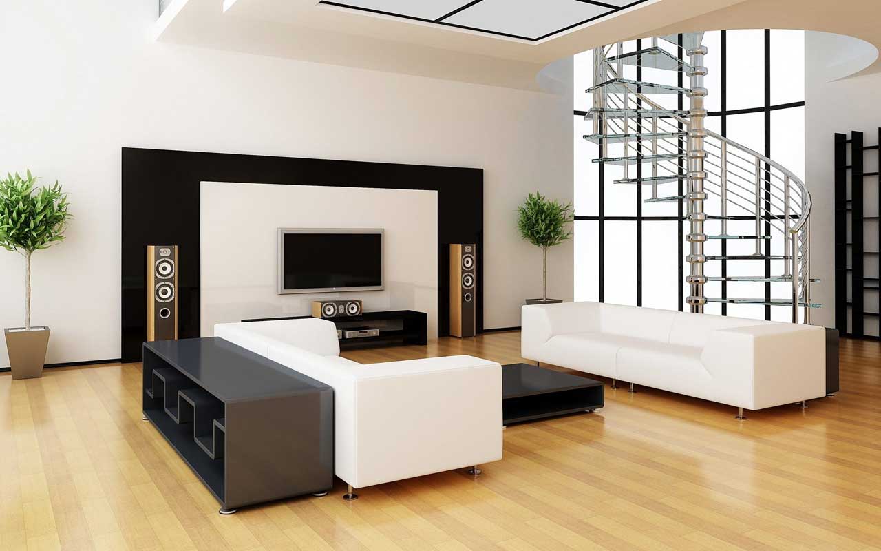 Living Room Small Remarkable Living Room Theater For Small Houses Small House Decorating Ideas With Natural Striped Wood Flooring Design And Modern Wall Mounted Flat TV Design Ideas Living Room 20 Stylish Living Room Theater For The Beautiful Media Rooms